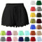 Awrvia Geburtstagsgeschenk für Frauen Shorts Damen Sommer Kurze Hose Mode Lässige Stoffhose Elastische Taille Jogginghose Stretch Gerades Bein Strandshorts mit Kordelzug Trainingshose Hotpants