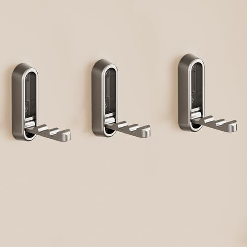 IRUGS Crochets Rétractables, Lot De 3 Patère Murale, Porte-manteaux Muraux, Décoration Intérieure, Cintre Mural Muraux Pour Entrée, Chambre À Coucher, Salon(Gray)