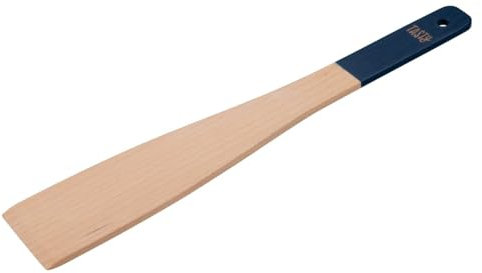 Tasty Ocean Blue Pfannenwender aus Buchenholz, 28,8x5x0,5cm – Modernes Küchenutensil mit ozeanblauem Griff, FSC-zertifiziert