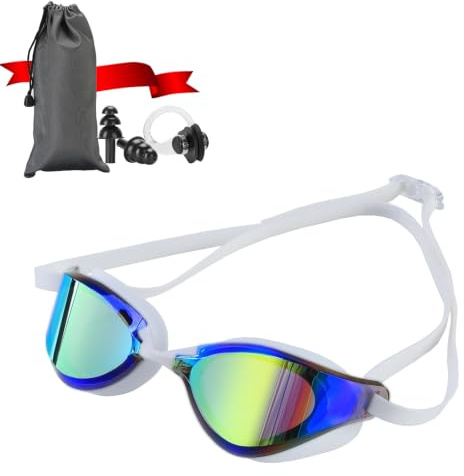 Focevi Schwimmbrille für Herren/Damen Anti-Beschlag Blendschutz UV-beständig/Erwachsene/Jugendliche/Männer,Profi Schwimmbrillen Brille