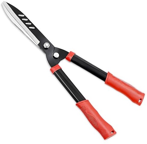 21” Carbon Steel Heavy Duty Hedge Shears – Garden Hedge Shear Clippers for Precision Cutting & Trimming of Bushes, Shrubs, and Hedges - Steel Handle with Comfortable ABS Grip