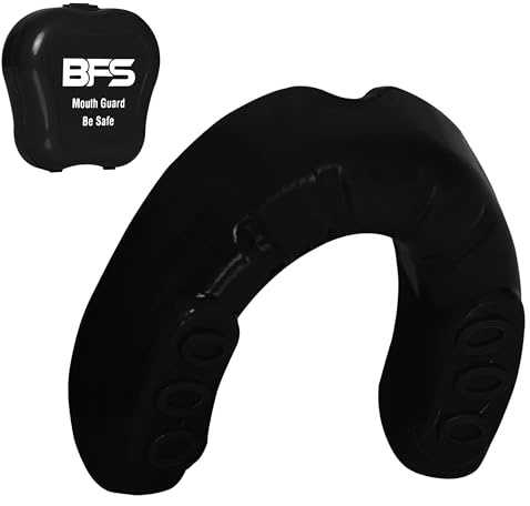 BFS IMPEX Sports Mouth Guard for Kids,Youth,Boys,Girls,Child Teen Mouthguard with Case (BPA Free) for Boxing, Martial Arts,MMA Karate,Lacrosse,Football,Soccer and All Contact Sports (Black)