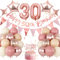 Jobkoo 30th Birthday Decorations for Women, Retro Pink Beige Number 30 Balloon Set Happy 30th Birthday Banner Cake Topper Dusty Pink Nude Rosegold Star Balloons for Her 30 Year Old Bday Party Decor