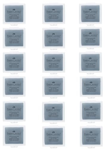 FABER-CASTELL 205262 - Knetradiergummi Art Eraser grau, 18 Radierer in Kunststoffbox