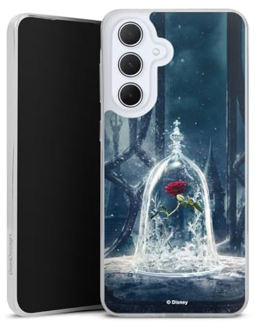 Slim Case kompatibel mit Samsung Galaxy A 36 5G Silikon Handyhülle transparent Hülle extra dünn Die Schöne und das Biest Disney Princess Rose