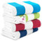 Casa Copenhagen Cabana Toallas de Playa, Bruto y Difícil, Secado rápido, para Piscina, Baño y Ducha, 76,2 x 152,4 cm, Juego de 4. Algodón Playa de Baño Toallas -Turquesa, Azul Real, Rosa, Verde