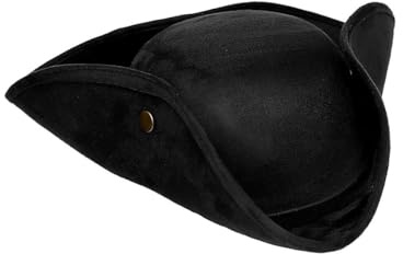 WILBERS & WILBERS Einfacher Dreispitz - Piratenhut schwarz - Kostüm-Kopfbedeckung Halloween, Karneval & motto-Party