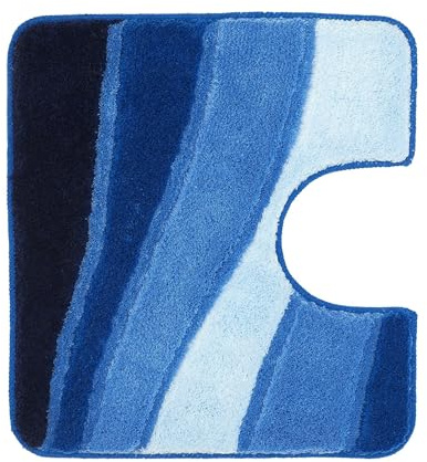 Kleine Wolke WC-Vorleger Ocean Royalblau 55 x 50 cm mit Ausschnitt | OEKO-TEX zertifiziert, für Fußbodenheizung, maschinenwaschbar, 100% Polyacryl