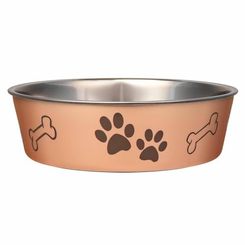 Loving Pets Products Metallic Bowl, Medium, Champagne