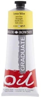 Daler-Rowney Graduate Oil Paint, Aluminium Tube, 6.76oz - 200 ml, Lemon Yellow