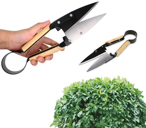 FISHTEC Ciseaux Cisaille Topiaire Tradition - Avec Etui - 33 cm - Sécateur de Jardin en Acier Inox et Manche revêtement Bois - Idéal pour tailler vos Fleurs, Buis, Bonsaï, Haies, Herbe