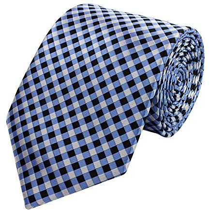 Fabio Farini - Elegante Herren Krawatte kariert - 8cm Breite in verschiedenen Farben - Schlips mit Karomuster Mehrfarbig Blau Schwarz Weiß