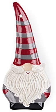 Excelsa Gnomo Christmas Posamestolo, Ceramica, Rosso e Grigio, Dimensioni: cm.10,5 x 23,5 x H.2