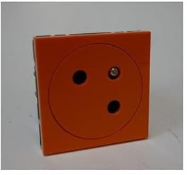 Legrand 077189L Prise de Surface Mosaic Link Raccordement Latéral, Courant 2P+T, 2 Modules, Orange