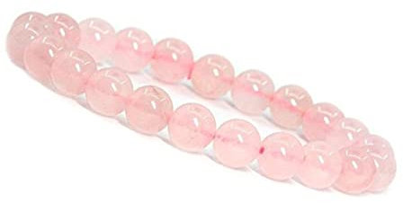 Emilys Gems Kraft - Power - Chakra Armbänder | Dehnbar | 8mm Naturstein - Für Ihr Wohlbefinden - Rosenquarz