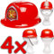 Neu: 4 x Feuerwehrhelme für Kinder | Verkleidung zum Feuerwehr-Kindergeburtstag, Fasching und Mottoparty | Jedes Feuerwehrmann-Kind liebt diese Helme!