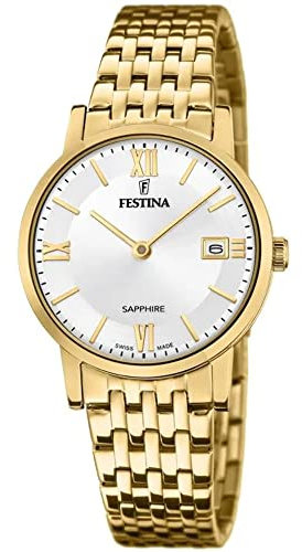 Festina Damen Analog Quarz Uhr mit Edelstahl Armband F20021/1