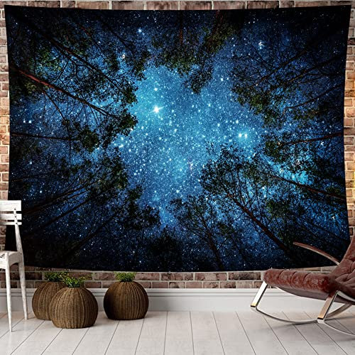 Nebel Wald Baum Wandteppich Psychedelic Wandbehang Tagesdecke Wandtuch Wandteppich Natur Landschaft Picknick strandtuch stranddecke groß Für Schlafzimmer Wohnzimmer Wohnheim Wanddeko 230X180cm