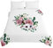 Surwin Tagesdecken Mikrofaser Schlafzimmer Bettüberwurf, 3D Skandinavien Rose Bedruckte Gesteppt Steppdecke für Doppelbett Einzelbett, Sommer Komfort Weich Tagesdecken (Weiß Nordisch,220x240cm)