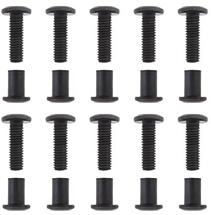 eMagTech Hülsenschrauben Verbindungsschraube Schrankverbinder mit Hülse Schraubpfosten, M6 x 20mm, Lochdurchmesser 8 mm, 10 Stück