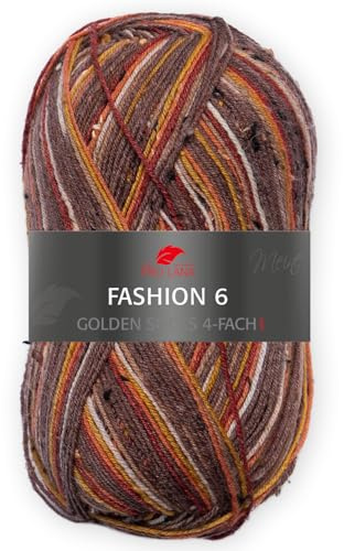 Pro Lana Golden Socks 4-fach Fashion 6 703 - Braun/Orange-Töne