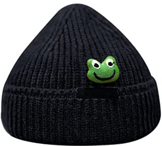ikasus Damen Winter Mütze Frosch Hut Strickmütze Knitted Hat Beanie Mütze Warm Weich Mütze Wintermütze Warme Modehüte für Damen Und Mädchen (Khaki)