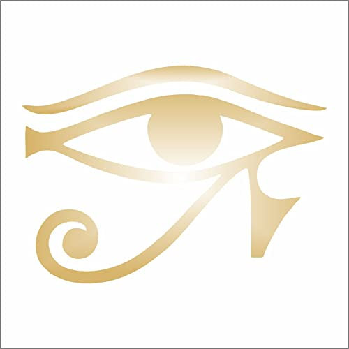 AMA SHOP Auge von Ra Horo Eye of Horus Gold Aufkleber | Auto, Motorrad, Helm, Wohnmobil, Wandaufkleber | PVC-Material, Ägyptisch Stil, Sticker