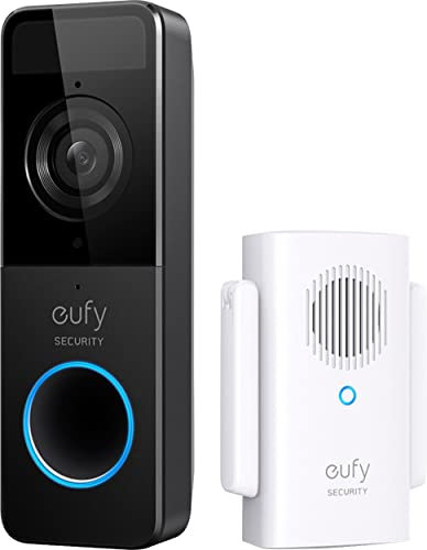 eufy Security, Wi-Fi-Video-Türklingel-Kit, 1080p-Auflösung, keine monatlichen Gebühren, Personenerkennung, 2-Wege-Audio, 16 GB Micro-SD-Karte enthalten(Generalüberholt)