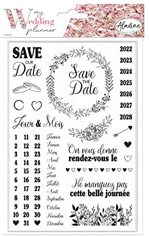 Aladine - Wedding Planner SAVE THE DATE – Stempelbrett zum Organisieren und Planen Ihrer Hochzeit auf kreative Weise 3260, Schwarz