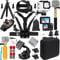 Gurmoir Zubehör Set mit Wasserdichtem Gehäuse für Gopro Hero 12/Hero 11/Hero 10/Hero 9 Black, Voll Essentiell Action Kamera Zubehör Kit Bündel für Go pro 12 11 10 9 Kamera(DT06)