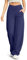 G4Free Yogahose Damen Lang Weite Jogginghose Hohe Taille Crossover Elegant Straighthose Bauchkontrolle Schlaghose Sporthose mit Taschen(Blau,XL)