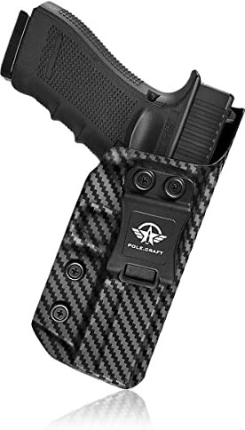Carbon Fiber Kydex Holster IWB for G17 / G22 / G31 (Gen 3 4 5) Pistol Case - Inside Waistband Concealed Holster Accessories Guns Pouch (Black, Right)