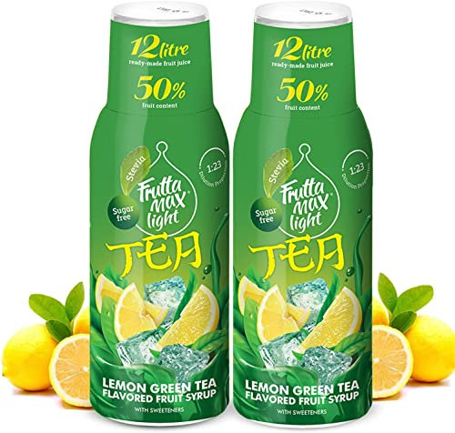 2 x 500ml LIGHT Zitronengrüner Tee - Fitness-Sirup von Frutta Max | Zuckerfrei | mit Stevia