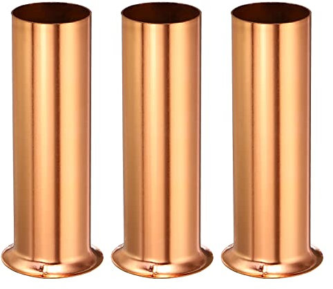 sourcing map 3 Stück Kerzenfassung Lüster Hülsen Kronleuchter Lampenfassung 3,9 Zoll Groß Rosegold