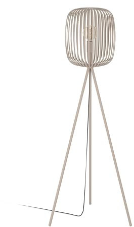 EGLO Stativ Stehleuchte Romazzina, Stehlampe Wohnzimmer aus Metall in Sandfarben, Dreibein Standleuchte, Wohnzimmerlampe mit E27 Fassung
