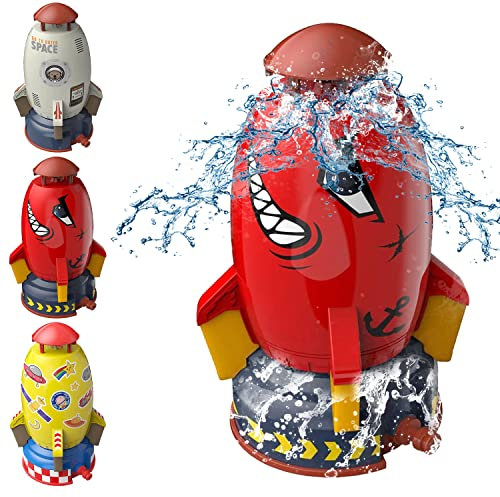 Rocket Water Sprinkler Children's Outdoor Water Sprinkler Water Rocket Sprinkler Water Toy Garden Lawn Sprinkler Children Outdoor Water Toy Sprinkler for Children Rocket Shape