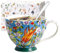 Tuzsocr 450ml Tasses en céramique à motif floral,café tasse de style bohème,tasse de petit déjeuner peint à la main,avec anse faite et peinte à la main.pour le lait,le thé,vin,jus,boissons (Style 1)