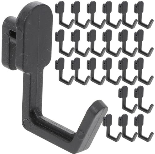 YARNOW 24Stücke Kunststoff J-haken für Stecktafeln Robuste Werkzeugaufbewahrung für Garage und Bastelraum Praktische und Langlebige Pegboard Haken in Schwarz