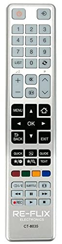 Re-Flix Telecomando di ricambio CT-8035 adatto per Toshiba TV 48L3451DB - 48L3453DB