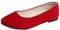 Women Slip On Flat Comfortable Walking Ballerina Shoes Cute Ladies Ballet Shoes Pointed Toe Flat Pumps Loafers Dolly Shoes Red, 6 UK