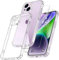 FLLAO Coque Antichoc Compatible avec iPhone 14 et 2 Pièces Protection Écran en Verre Trempé, Étui de Silicone Mince Souple TPU Bumper Coins Renforcés Housse, Transparent