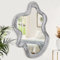 Unregelmäßiger Wandspiegel mit Holzrahmen asymmetrischer rustikaler schwarzer Wolken-Hängespiegel künstlerische Spiegeldekoration, Badezimmer, Waschtisch, Schlafzimmer, Wohnzimmer, Eingangsbereich