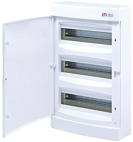 ETI Kleinverteiler ECT36PO, 3-reihig, 36 Teilungseinheiten, 63 A, IP40, Kunststoff, 1101009