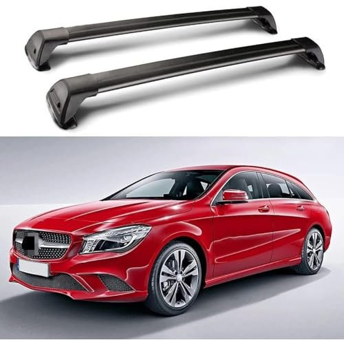 Auto Dachträger für Mercedes Benz CLA Class X117 Shooting Brake Wagon 2015-2019,Aluminium Relingträger Gepackträger Dachgepäckablage Dach-Querstangenhalter Auto Zubehör