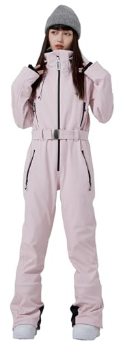 ALSOGO Schneeanzug Damen Einteiler Skianzug - Skioverall Wasserdicht Damen Winter Warm Skibekleidung Hooded Snowboard Skisuit Schnee-Jumpsuit Outdoor Sport Overall