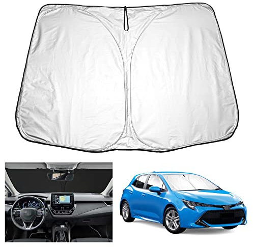 YEE PIN Parasol para coche compatible con Toyota Corolla E210 | Cross | Touring Sports | híbrido 2019-2022 2023, parasol plegable para coche, parabrisas delantero, protección contra el polvo UV