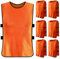 6 Stück Leibchen Fußball Set, Trainingsleibchen Basketball, Sports Mesh Bibs, Leibchen Mesh Weste für Training, Sport Trikot Leibche für Erwachsene, Trainingsleibchen für Herren Damen (Orange)