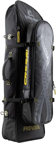 CRESSI Piovra Dry Fins Backpack - Borsa a Zaino con Trattamento Idrorepellente per Pinne a Pala Lunga e Atrezzatura Pesca/Apnea, XL, Nero/Giallo, Unisex