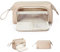 KALIDI Groß Kosmetiktasche Weit Offener Make-up-Tasche Kulturbeutel Schminktasche für Damen Reise Toilettenartikel Zubehör Bürsten (Khaki)
