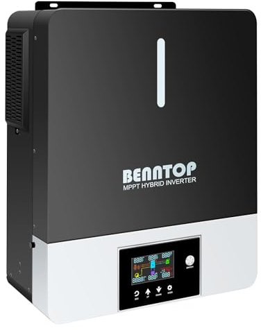 Onduleur Solaire Hybride 3600w 24VDC to 230VAC Pure Sine Wave Inverter (Off-Grid) avec 120A MPPT Solar Controller, Max PV Input Voltage 500V for Lead Acid and Lithium Batteries